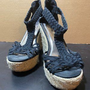 MOSSIMO Black Knit Wedges